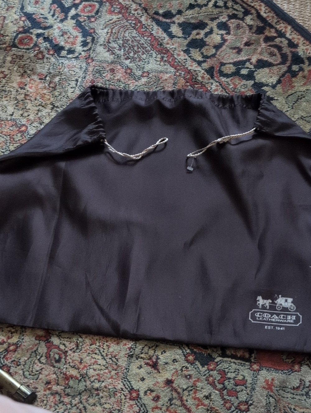 Coach Chocolate Brown Logo Drawstring Dust Bag